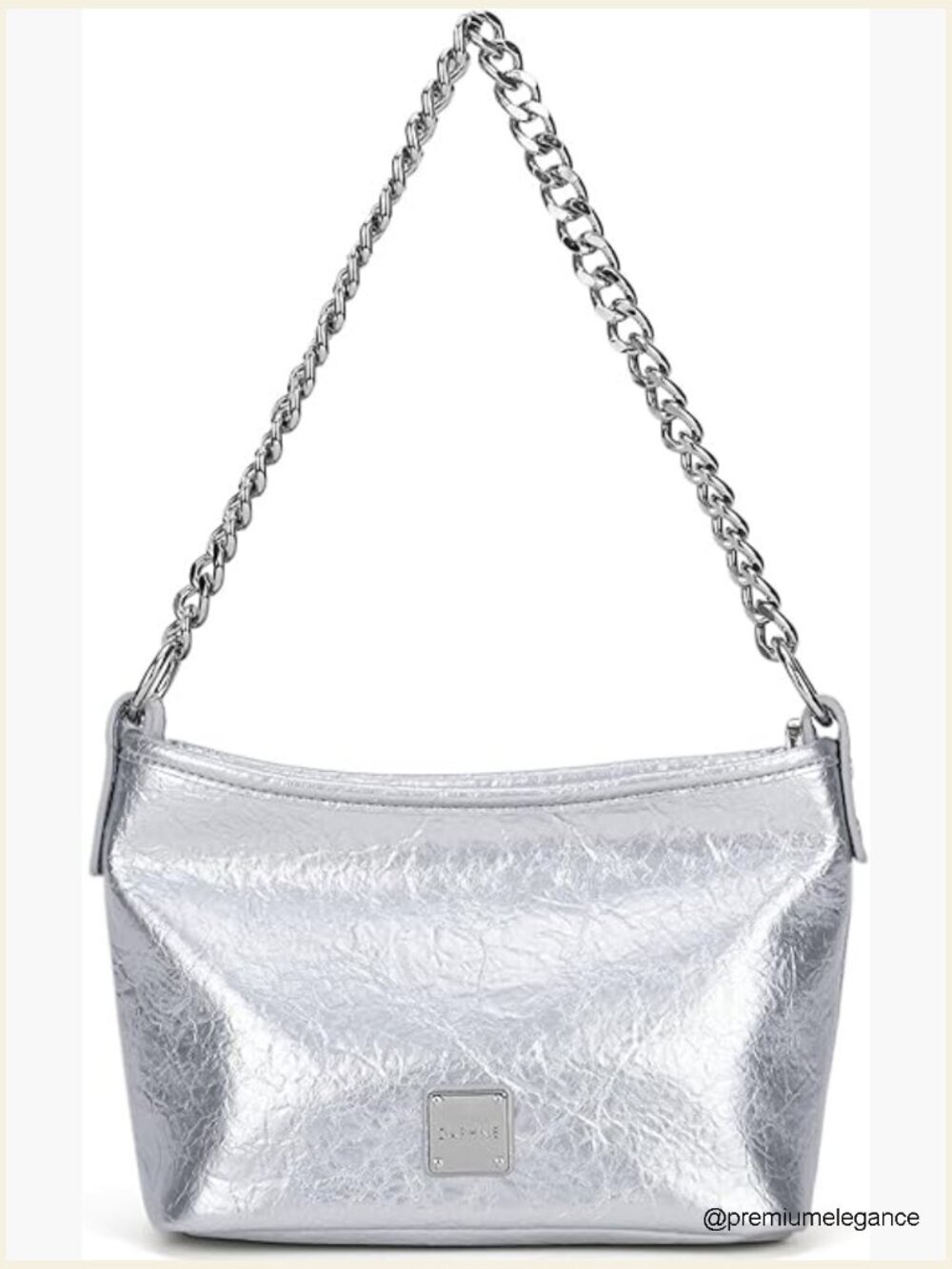 Leather Bucket Crossbody Bag with Chain Strap Hobo Handbag for Women